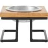 Frisco Premium Wood Elevated Single Dog & Cat Bowl