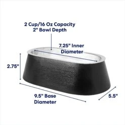 Frisco Long Eared Breed Stainless Steel Dog Bowl, Black, 2 Cup 9 Frisco Long Eared Breed Stainless Steel Dog Bowl, Black, 2 Cup -Frisco 331530 PT1. AC SS1800 V1692728249