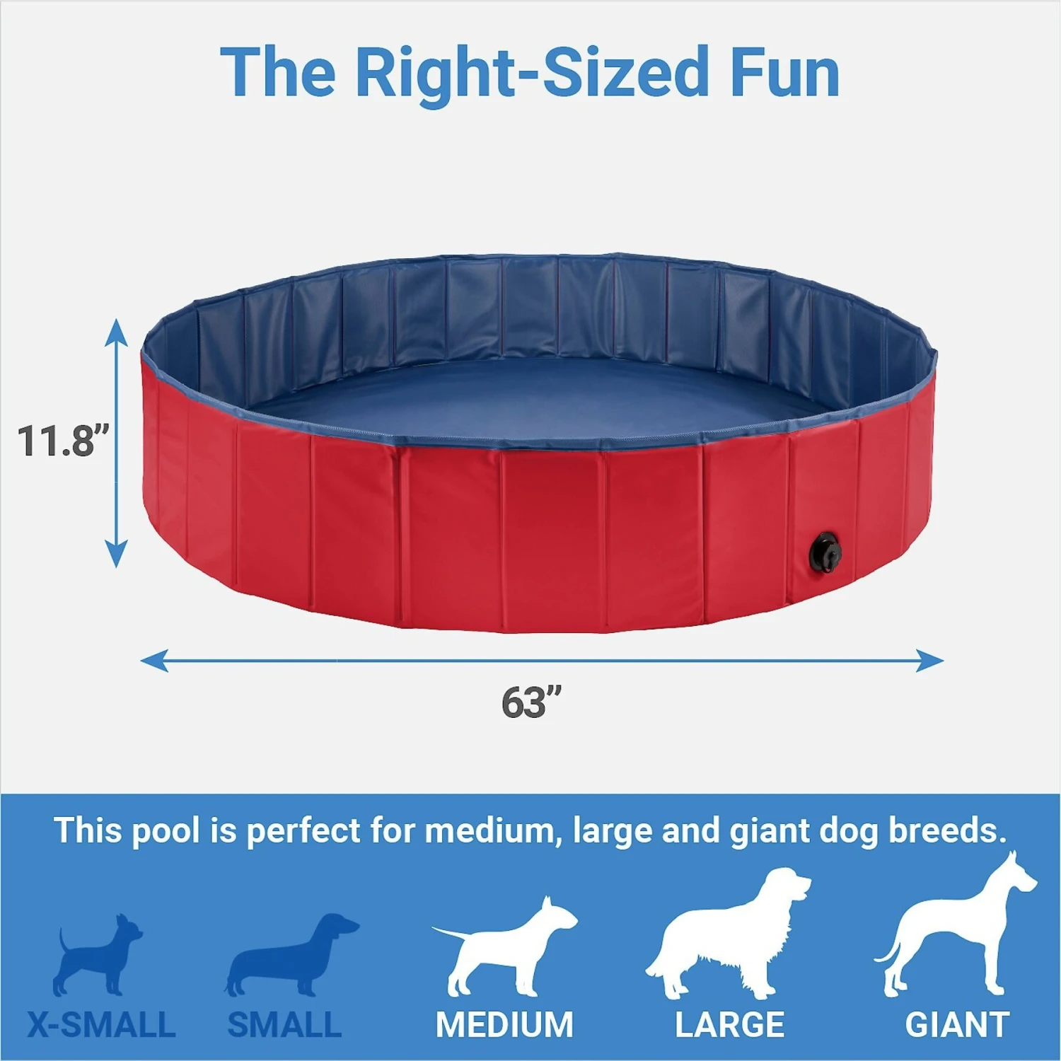 Frisco Outdoor Dog Swimming Pool, Red 4 Frisco Outdoor Dog Swimming Pool, Red - Image 2