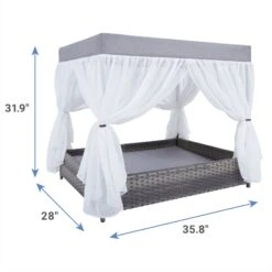 Frisco Outdoor Wicker Canopy Dog Bed 8 Frisco Outdoor Wicker Canopy Dog Bed -Frisco 356071 PT1. AC SS1800 V1657657125