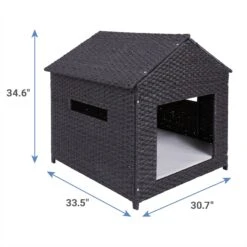Frisco Outdoor Wicker Dog House & Bed -Frisco 356073 PT1. AC SS1800 V1657657125