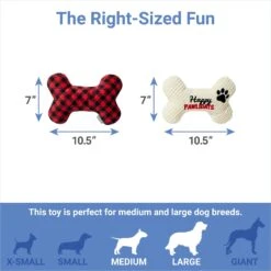 Frisco Holiday "Happy Pawlidays" Bone Plush Squeaky Dog Toy, Medium, 2 Count 7 Frisco Holiday "Happy Pawlidays" Bone Plush Squeaky Dog Toy, Medium, 2 Count -Frisco 360942 PT1. AC SS1800 V1661347798