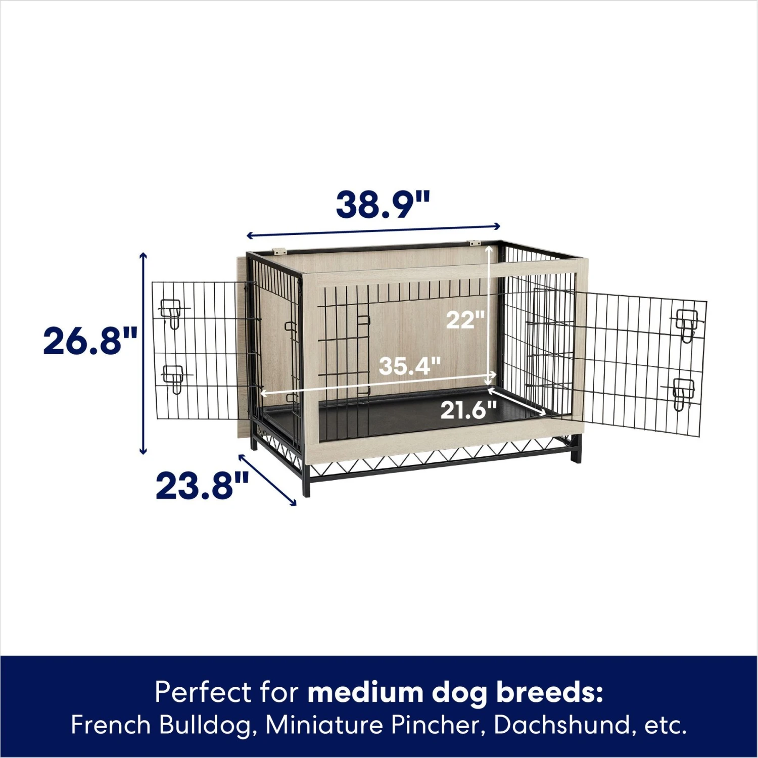 Frisco Easy Set-Up Wood Furniture Style Dog Crates 4 Frisco Easy Set-Up Wood Furniture Style Dog Crates - Image 2