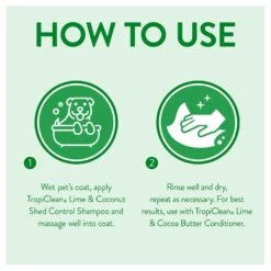 TropiClean Lime & Coconut Deshedding Dog Shampoo & Frisco Shedding Rake Dog & Cat Brush -Frisco 575102 PT4. AC SS1800 V1657660396