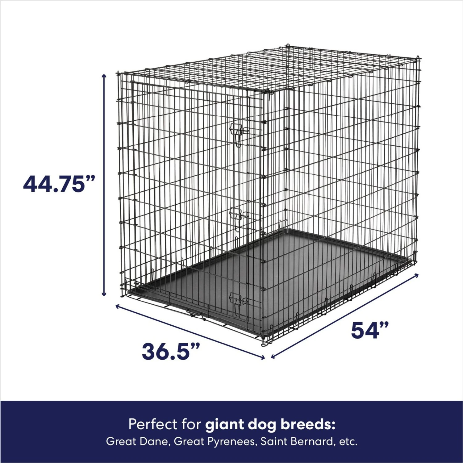 Frisco Heavy Duty Single Door Wire Dog Crate & MidWest Quiet Time Fleece Dog Crate Mat 5 Frisco Heavy Duty Single Door Wire Dog Crate & MidWest Quiet Time Fleece Dog Crate Mat - Image 3